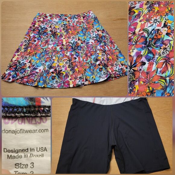 Dona Jo Pants - Dona Jo Performance Skirt Skort Tennis Floral Colorful Womens Size 3(XL)